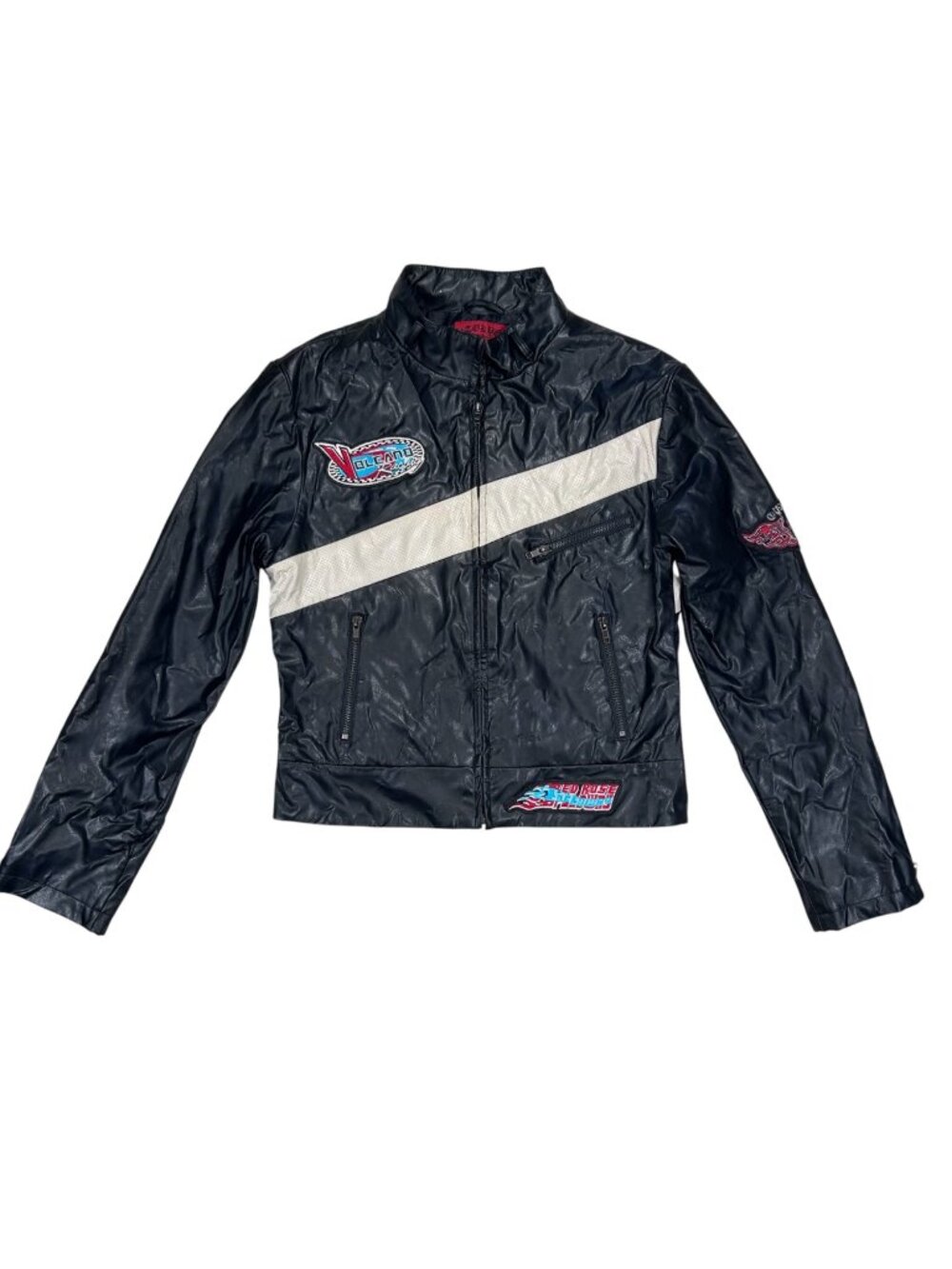 Tokyo Small Woman Biker Jacket Vegan Leather Streetwear Patches